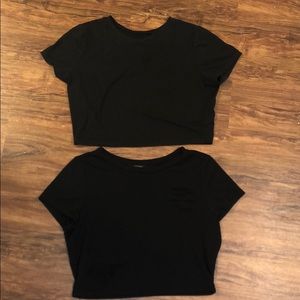 BUNDLE: 2 Black Crop Tops XXL